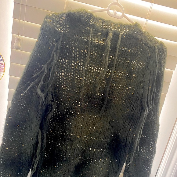Junya Watanabe Comme Des Garcons 2007 Camo Mohair Distressed Sequin Sweater - Picture 7 of 13
